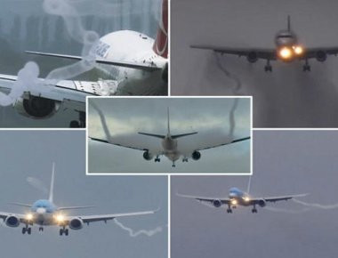 Οταν εμφανίζεται καπνός πίσω από τα φτερά των αεροσκαφών! (βίντεο)